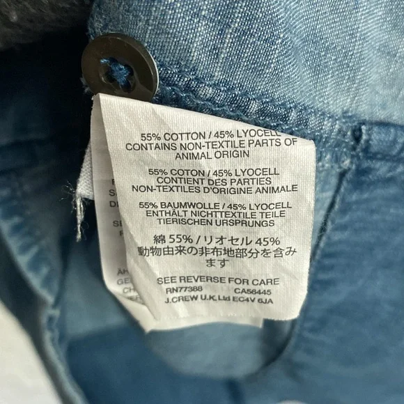 J.Crew Chambray Blue short sleeve shirt dress size XS - Picture 5 of 6